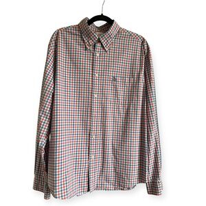 Brooks Brothers Men’s Large blue and red checkered button down EUC 0060
